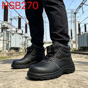 Chaussures de sécurité YYR, Port Operation, en cuir PU, avec embout et semelle en fer, coutures en bois, semelle en caoutchouc, chaussures de travail HSB270 - Product Image 1