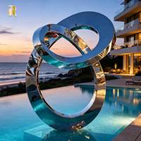 Escultura Moderna de Acero Inoxidable RELONG para Hotel, Villa, Piscina, Paisaje, Arte Público al Aire Libre, Estatua Metálica Personalizada a Gran Escala