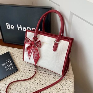 Bolso Tote de Mujer con Textura de Piel de Serpiente y Detalle de Pañuelo, Multicolor, Casual, para el Día a Día, para Ir al Trabajo, <span class=keywords><strong>Bolsos</strong></span> de Compras - Product Image 4