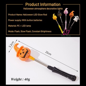 Varitas Luminosas de Halloween para Fiestas, Varita de Calabaza, Varita Flexible Luminosa con Baterías Integradas, Regalo de Halloween en Oferta - Product Image 5
