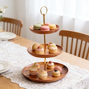 Présentoir en bois écologique à 3 niveaux pour gâteaux, 4 niveaux, mini présentoir à cupcakes en papier <span class=keywords><strong>individuel</strong></span>, pour mariage, tour eiffel, pièces - Product Image 3