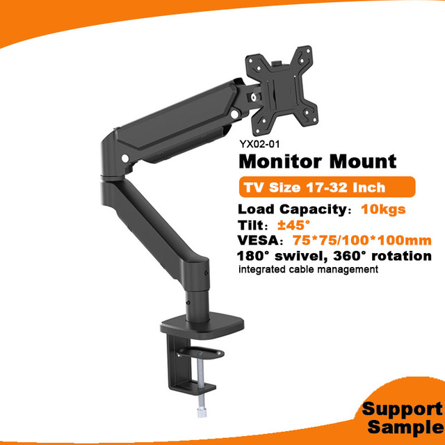 Heavy Duty Gas Spring Monitor Arm Stand Desktop Mount for LCD 17" to 32"