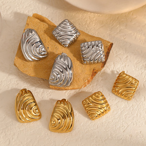 <b>Stud</b> <b>Earrings</b> Geometric Design Gold <b>Silver</b> Tone Fashion Jewelry For Women Lightweight Hypoallergenic <b>Earring</b> <b>Studs</b> - Product Image 3