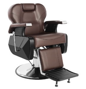 Sillón de Barbería Hidráulico Reclinable de Cuero Sintético Negro con Reposapiés y Reposacabezas Ajustables para Uso en Hospitales y Dormitorios - Product Image 4