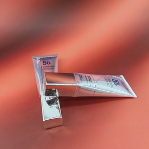 Tube cosmétique en aluminium et plastique 50ml avec bouchon à vis, surface brillante, impression UV pour emballage de lotion solaire, tube ABL PBL - Product Image 2