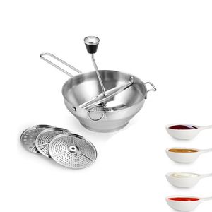 Modern Kitchen Stainless Steel Food Mill with 1 Interchangeable Disc Manual <b>Vegetable</b> Chopper Eco-Friendly - Product Image 1