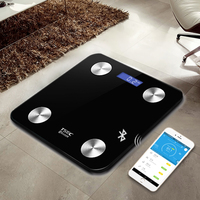 Jinhua sıcak satış İnsan güzellik hediye elektronik dijital vücut yağ Bluetooth BMI APP tartı moda akıllı vücut yağ banyo tartısı