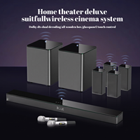 Wanyin Sistem Home Theater TV Nirkabel Penuh 5.1.2 Kanal Berbahan Kayu dengan Soundbar Subwoofer Sound Echo Wall Karaoke 2025