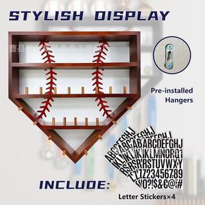 Wooden Baseball Display Rack Three Layer Wall Mounted Medal Shelf Custom Size Storage for <b>Trophies</b> Rings Souvenirs - Product Image 3