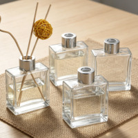 Diffuseur d'arômes carré de luxe, bouteille en verre vide pour diffuseur à bâtonnets, bouteille en verre parfumée, décoration d'intérieur