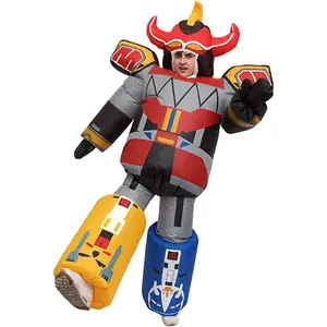 सुपर सितम्बर वयस्कों विशाल Megazord पावर रोबोट Inflatable कॉस्टयूम