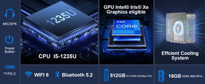 Mini PC HYSTOU I7-1360P : Processeur mobile de 13e génération haut de gamme pour les charges de travail et le jeu de pointe I7-1360P - Product Image 6
