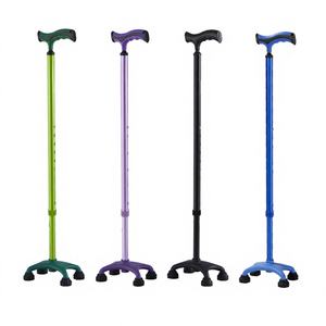 Béquilles réglables en aluminium à quatre pieds, canne de marche stable antidérapante à quatre coins pour personnes âgées - Product Image 1