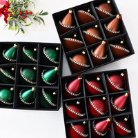 Grosir 9Pcs 8CM Set Bola Natal Plastik Berlapis Elektroplating Gaya Baru untuk Hiasan Gantungan Pohon Natal untuk Dekorasi Liburan.
