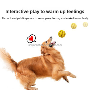 Jouet pour animaux de compagnie indestructible en forme de balle, jouet à mâcher interactif en caoutchouc naturel durable pour les chiens qui mâchent fortement, nettoyage des dents - Product Image 3