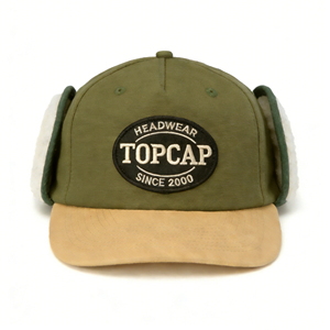 ผู้ผลิต TOPCAP หมวกฟลัปแจ็คฟอร์ดแบบโค้งเล็กน้อย คุณภาพสูง หมวกปิดหูสำหรับฤดูหนาว ผ้าฟลานเนลอุ่นๆ ผ้าฝ้าย 100% - Product Image 2