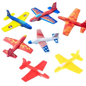 Pesawat Glider busa ringan, mainan olahraga luar ruangan untuk anak-anak, pesawat terbang RC lempar tangan ringan