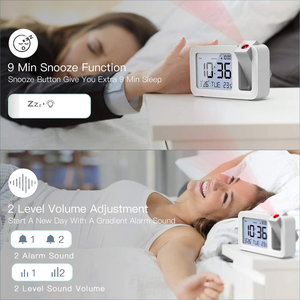 Température d'affichage LCD de 3.9 pouces avec temps d'affichage du projecteur de 180 degrés sur le réveil de <span class=keywords><strong>projection</strong></span> de <span class=keywords><strong>plafond</strong></span> pour les enfants âgés - Product Image 3