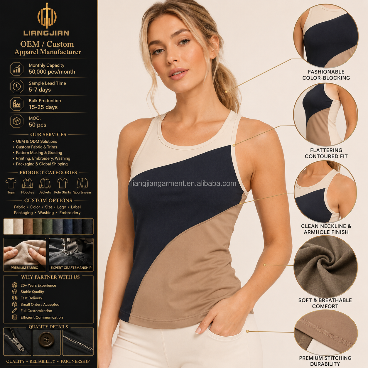 Women Color Block Racerback Tank Top Quick Dry Stretch Fitness Workout Yoga Tank Tops Ladies Sleeveless Sports Vest