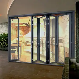 Alucasa porte e finestre a schermo multiplo per porte scorrevoli pieghevoli in vetro con profilo in alluminio