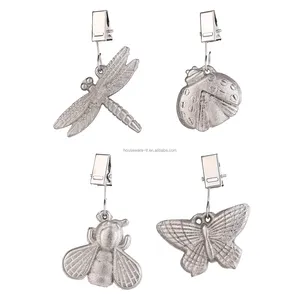 TwoFish Home Juego de 4 Clips de mariposas de metal, Clips de libélulas, Clips de pesas para mantel de abejas Clips de Mantel artesanal