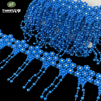 Chaîne de luxe en maille de strass avec perles florales et pompons, écologique, pour accessoires de vêtements DIY et décoration de corsages de fête des mères