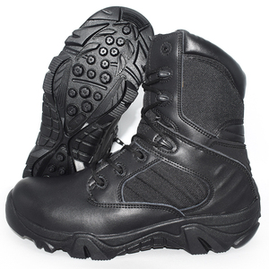Chaussures tactiques de combat pour hommes, respirantes, en cuir, doublure en mesh, imperméables, fermeture éclair en caoutchouc pour l'été et l'hiver, chaussures militaires - Product Image 3