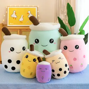 Tasse à thé au lait mignon poupée en peluche créative Fruit Animal oreiller de sommeil Boba Boba peluche pour enfants