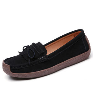 Nuove Scarpe Casual da <span class=keywords><strong>Donna</strong></span> con Tacco Basso e Nappine, Morbide <span class=keywords><strong>Sneakers</strong></span> in Pelle Scamosciata di Alta Qualità - Product Image 1