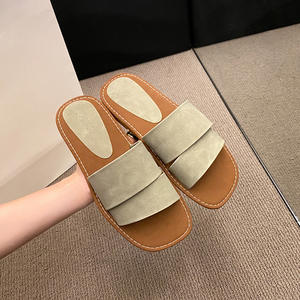 Nouvelle Arrivée 2026 – Sandales Plates Grises pour Femmes, Style Français Polyvalent, Chaussons d'Été Tendance pour Robes, Claquettes Décontractées d'Extérieur - Product Image 4