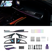 Kit d'éclairage d'ambiance LED pour l'intérieur de la voiture, 27 lumières, 64 couleurs, écran ciel étoilé, commande par application sur le volant, pour Audi A7 C7 2012-2018