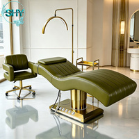 Table de massage électrique pliable et portable en forme de S, 3 moteurs, rose doré, pour salon de luxe moderne, chaise de spa, lit d'extension de cils