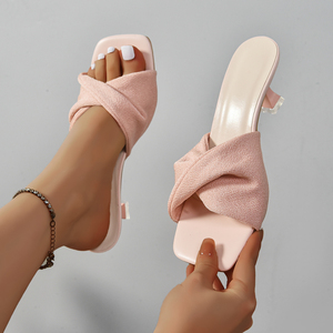 Nouvelles sandales d'été à talons carrés et épais pour femmes, style vintage, à porter avec des chaussons à talons hauts - Product Image 1