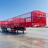 Semi-remorque JINFENG 60 tonnes à 3 essieux pour le transport de bétail, construction en acier, équipement de sol robuste