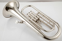 Silver Plated Brass Body Stainless Steel Piston Valves Instrument Baritone Horn