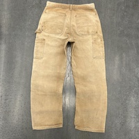 Jean Denim Peintre Double Couche Jeans Pantalon Cargo Régulier Personnalisé Hommes Vintage Noir Double Genou Travail Pantalon de Charpentier