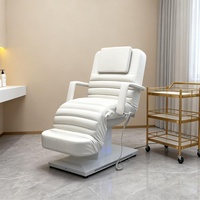 Table de massage en acier inoxydable à trois moteurs, éponge haute résilience, lit de beauté réglable en hauteur, lit chiropratique, lit électrique pour salon