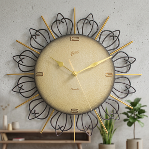 Brass & Iron Mid Century <b>Clock</b> Good Selling New Design Metal Wall Hanging <b>Clock</b> Printed Face <b>Battery</b> Operated Metal Round <b>Clock</b> - Product Image 5