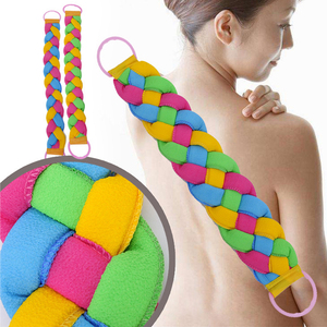 Tira de frotar de baño de cuatro hebras trenzadas de doble cara para espalda, tipo toalla - Product Image 1