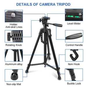 Trípode profesional de alta gama para cámara <span class=keywords><strong>Dslr</strong></span>, trípode de mano de Metal 3366, soporte móvil de aluminio 800 - Product Image 4