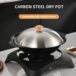 Nueva Llegada: Utensilios de Cocina Coreanos Antiadherentes de Acero al Carbono, Sartenes para <span class=keywords><strong>Paella</strong></span>, Ecológicas, Aptas para Cocina de Gas, Acero Inoxidable Negro - Product Image 2