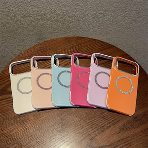 เคสโทรศัพท์กันกระแทกแบบแม่เหล็ก ขอบเพชร กลิตเตอร์ สำหรับ iPhone 17 16 15 Pro Max  ฝาหลังโลหะด้าน สีสันสดใส ป้องกันกล้อง - Product Image 2
