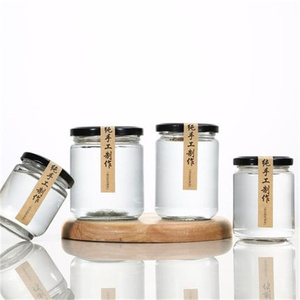 Vaso <span class=keywords><strong>di</strong></span> miele marmellata barattolo <span class=keywords><strong>di</strong></span> sottaceti contenitore <span class=keywords><strong>di</strong></span> <span class=keywords><strong>vetro</strong></span> bottiglie <span class=keywords><strong>con</strong></span> Coperchio in oro rotondo vaso <span class=keywords><strong>di</strong></span> miele de miel marmellata sottaceto en verre versare salsa - Product Image 1