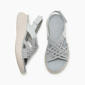 Nouveau Design de luxe élégant sandales plates pour femmes 35-42 Eva talons hauts 5cm dame été chaussures compensées bout ouvert <span class=keywords><strong>France</strong></span> vacances 2025 - Product Image 6