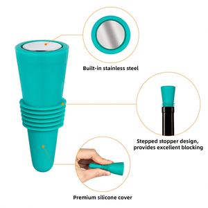 Silicone Reusable <b>Wine</b> Stoppers Decorative for Champagne Saver <b>Wine</b> Sealer Caps Beverage Preserver for Parties and Events - Product Image 5