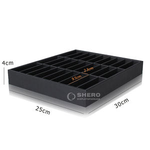 Shero ขายส่งแหวนหนังดิสเพลย์ถาดเครื่องประดับสีดำต่างหูแหวนแสดงเครื่องประดับสีดำสำหรับเครื่องประดับ - Product Image 4