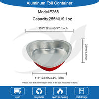255ml de papier d'aluminium en forme de coeur CupCake Cuisson Pan Liners Muffin Tin Container pour la fabrication de récipient alimentaire
