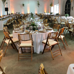 Folding Dining Chair Outdoor Portable Backrest <b>Garden</b> Retro <b>Stool</b> Wedding Event Rattan - Product Image 5