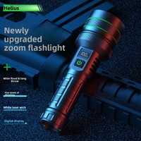 Lampe torche LED à zoom en alliage d'aluminium, étanche IP65, rechargeable, blanc super lumineux, longue durée de vie de la batterie, affichage LED, pour l'extérieur