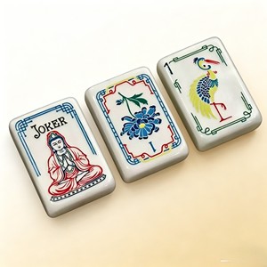 Boîte de rangement de luxe en acrylique pour booster de Mahjong <span class=keywords><strong>Pokémon</strong></span> Evolving Skies, avec pousseurs rose vif et tuiles bleu marine américain, pour jeu de poker à domicile - Product Image 4